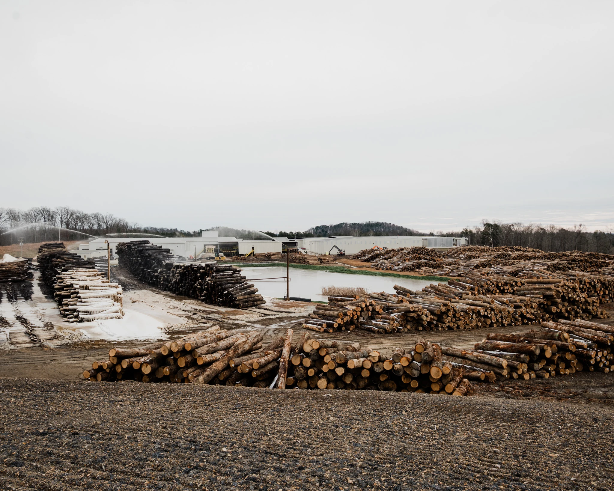 Erosion control with mulch and wood fiber materials